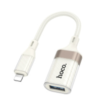 Кабель Hoco UA39 OTG USB (гн) - Lightning (шт), 0.12м, абрикосовый