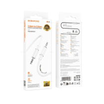 Кабель AUX 3.5мм (шт/шт) 1м BOROFONE BL21, ПВХ, белый