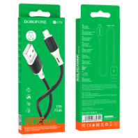 Кабель BOROFONE USB - Lightning BX79, 2.4А, силиконовый, 1м, черный Кабель BOROFONE USB - Lightning BX79, 2.4А, силиконовый, 1м, черный