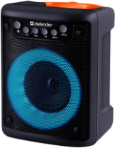 Колонка DEFENDER Funky 10Вт, TWS, Karaoke, BT/FM/USB/SD/AUX/LED, черный