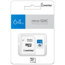 Карта памяти micro SD 64Gb SmartBuy Blue class 10 с адаптером UHS-I