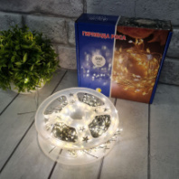 LED гирлянда Роса-мишура, 600 светодиодов, внутренняя, теплый белый, 30м, 220 В