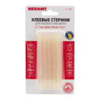 Клеевой стержень REXANT d=7 мм L=100 мм прозрачный (12шт-упаковка) светящийся Клеевой стержень REXANT d=7 мм L=100 мм прозрачный (12шт-упаковка) светящийся