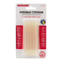 Клеевой стержень REXANT d=7 мм L=100 мм прозрачный (12шт-упаковка) светящийся