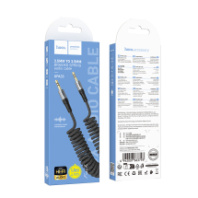 Кабель AUX 3.5мм (шт/шт) 1.5м Hoco UPA33, витой кабель, тканевая оплетка, черный