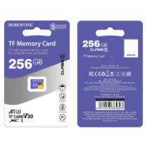 Карта памяти micro SD 256GB BOROFONE class 10 A1 UHS-1 U3 V30 без адаптера