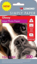 Бумага Lomond Simply глянцевая 10x15/200г/м2/50л 0102167
