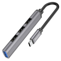 Type-C хаб HOCO HB26 (3USB2.0+1USB3.0+питание Type-C) серый