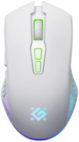 Мышь DEFENDER Pandora GM-502, АКБ, LED, игров.,беспр.,7кн., 3200dpi, белый