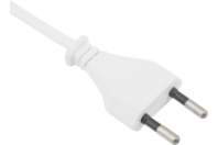 Кабель сетевой, вилка плоская без розетки, кабель 2x0.5 мм², длина 1.8м, REXANT, белый