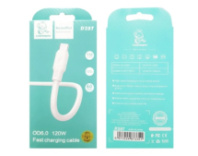 Кабель vDENMENv USB - Type-C D28T, 2.4А, ПВХ, 1м, белый 