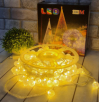 LED гирлянда Нить-шарики, 120 светодиодов, внутренняя, теплый белый, 30м, 220В