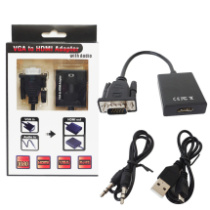 Переходник HDMI - VGA (гн/шт) + AUX 3.5мм+Micro 5138, черный