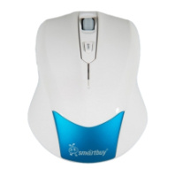 Мышь SmartBuy 356AG, USB, беспр.,опт.,4кн, 1000-2000dpi, белый/синий