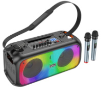 Колонка Hoco BS54 30Вт (FM+AUX+USB+microSD+Bluetooth+подсветка+2 микрофона BT) черный