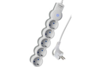 Сетевой удлинитель КОСМОС 5 розеток, 10А, 2200Вт, 1.5м, заземление, выкл., IP20, ПВС 3х0.75, белый Сетевой удлинитель КОСМОС 5 розеток, 10А, 2200Вт, 1.5м, заземление, выкл., IP20, ПВС 3х0.75, белый