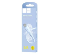 Кабель vDENMENv USB - Lightning D07L, 2.4А, силиконовый, 1м, синий (мятая упаковка)