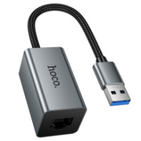 Сетевой адаптер HOCO UA48, USB - LAN(RJ45), 1.5м метал. серый Сетевой адаптер HOCO UA48, USB - LAN(RJ45), 1.5м метал. серый