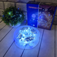 LED гирлянда Роса-мишура, 600 светодиодов, внутренняя, синий/белый, 30м, 220 В