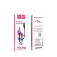 Кабель Hoco DUP03 Lightning - AUX 3.5мм (шт/шт), тканевая оплетка, 1м, черный Кабель Hoco DUP03 Lightning - AUX 3.5мм (шт/шт), тканевая оплетка, 1м, черный