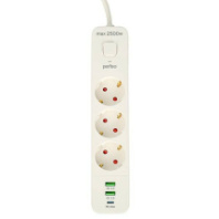 Сетевой фильтр Perfeo "POWER SPRING" 3 розетки, защ. шторки, 2USB/1Type-C, 10А, 2500Вт, 4м, белый Сетевой фильтр Perfeo "POWER SPRING" 3 розетки, защ. шторки, 2USB/1Type-C, 10А, 2500Вт, 4м, белый