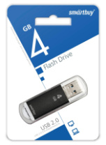 Накопитель USB 4Gb SmartBuy V-Cut Black