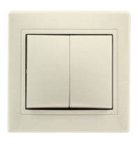 Выключатель 2-клавишный Smartbuy "Венера",10А бежевый