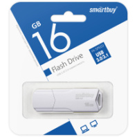 Накопитель USB 16Gb SmartBuy Clue White 3.0/3.1 Накопитель USB 16Gb SmartBuy Clue White 3.0/3.1