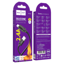 Кабель HOCO MicroUSB X122, 2.4А, силиконовый, 1м, черный
