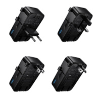 СЗУ Hoco универсальное AC35 (EU/UK/US/AUS), 1USB/2*Type-C/1 розетка, 3А, черный