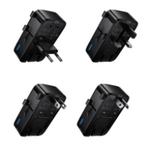 СЗУ Hoco универсальное AC35 (EU/UK/US/AUS), 1USB/2*Type-C/1 розетка, 3А, черный