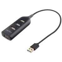 USB хаб Perfeo PF-H049 (4USB2.0+питание USB) черный