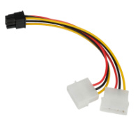 Кабель питания для видеокарт 2*Molex (3pin) - PCIe (6pin) (2шт/гн) 0.15м Cablexpert