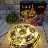 LED гирлянда Нить, уличная, теплый белый, 100м, 220В