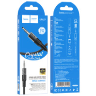 Кабель AUX 3.5мм (шт/шт) 1.2м Hoco UPA27 тканевая оплетка, черный