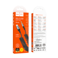 Кабель Hoco UPA33B, Type-C - AUX 3.5мм (шт/шт), витой кабель, тканевая оплетка, 1.5м, черный