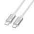 Кабель HOCO Type-C - Type-C U134, 5А, PD 240W, тканевая оплетка, 1,8м, серый