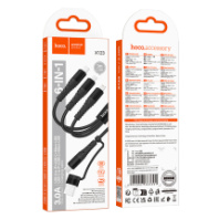 Кабель HOCO X123 6в1 USB/Type-C - MicroUSB+Lightning+Type-C, 3А, тканевая оплетка, 1м, черный Кабель HOCO X123 6в1 USB/Type-C - MicroUSB+Lightning+Type-C, 3А, тканевая оплетка, 1м, черный