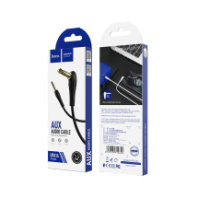 Кабель AUX 3.5мм (шт/шт) 1м Hoco UPA14 угловой, ТПЭ, черный