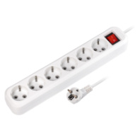 Сетевой удлинитель SmartBuy 6 розеток, 16А, 3500Вт, 7м, заземление, выкл., ПВС 3х1, белый Сетевой удлинитель SmartBuy 6 розеток, 16А, 3500Вт, 7м, заземление, выкл., ПВС 3х1, белый