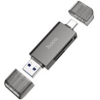 Card Reader Hoco HB39 (USB3.0/Type-C - MicroSD/SD) металлик