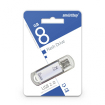 Накопитель USB 8Gb SmartBuy V-Cut Silver