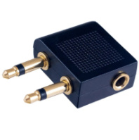 Переходник AUX 2*3.5мм - 3.5мм (2шт/гн) авианаушников Perfeo (A7014)