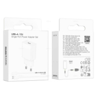 СЗУ BOROFONE BA110A, 1USB, 1.5A + MicroUSB 1м, белый