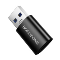 Переходник BOROFONE BV26B, USB 3.0 - Type-C (шт/гн), черный Переходник BOROFONE BV26B, USB 3.0 - Type-C (шт/гн), черный