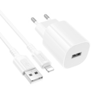 СЗУ BOROFONE BA101A, 1USB, 2.1A + Lightning, 1м, белый СЗУ BOROFONE BA101A, 1USB, 2.1A + Lightning, 1м, белый