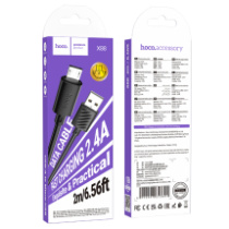 Кабель HOCO MicroUSB X88, 2.4А, ПВХ, 2м, черный