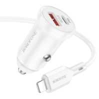 АЗУ BOROFONE BZ18А, 1USB/1Type-C, QC3.0+PD20W, 3A + Type-C/Lightning 1м, белый АЗУ BOROFONE BZ18А, 1USB/1Type-C, QC3.0+PD20W, 3A + Type-C/Lightning 1м, белый