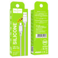 Кабель HOCO MicroUSB X101, 2.4А, силиконовый, 1м, серый (коробка 30шт) Кабель HOCO MicroUSB X101, 2.4А, силиконовый, 1м, серый (коробка 30шт)