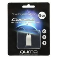 Накопитель USB 8Gb Qumo Cosmos, короткая, металл, Silver
